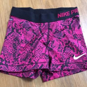 Snake print Nike pro shorts SMALL